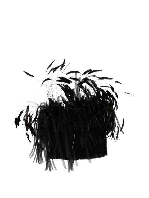 Isabel Sanchis mesh feather trimmed corset