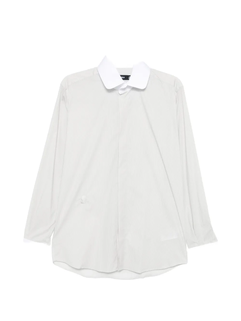 Karl Lagerfeld contrast collar embroidered shirt - Grigio