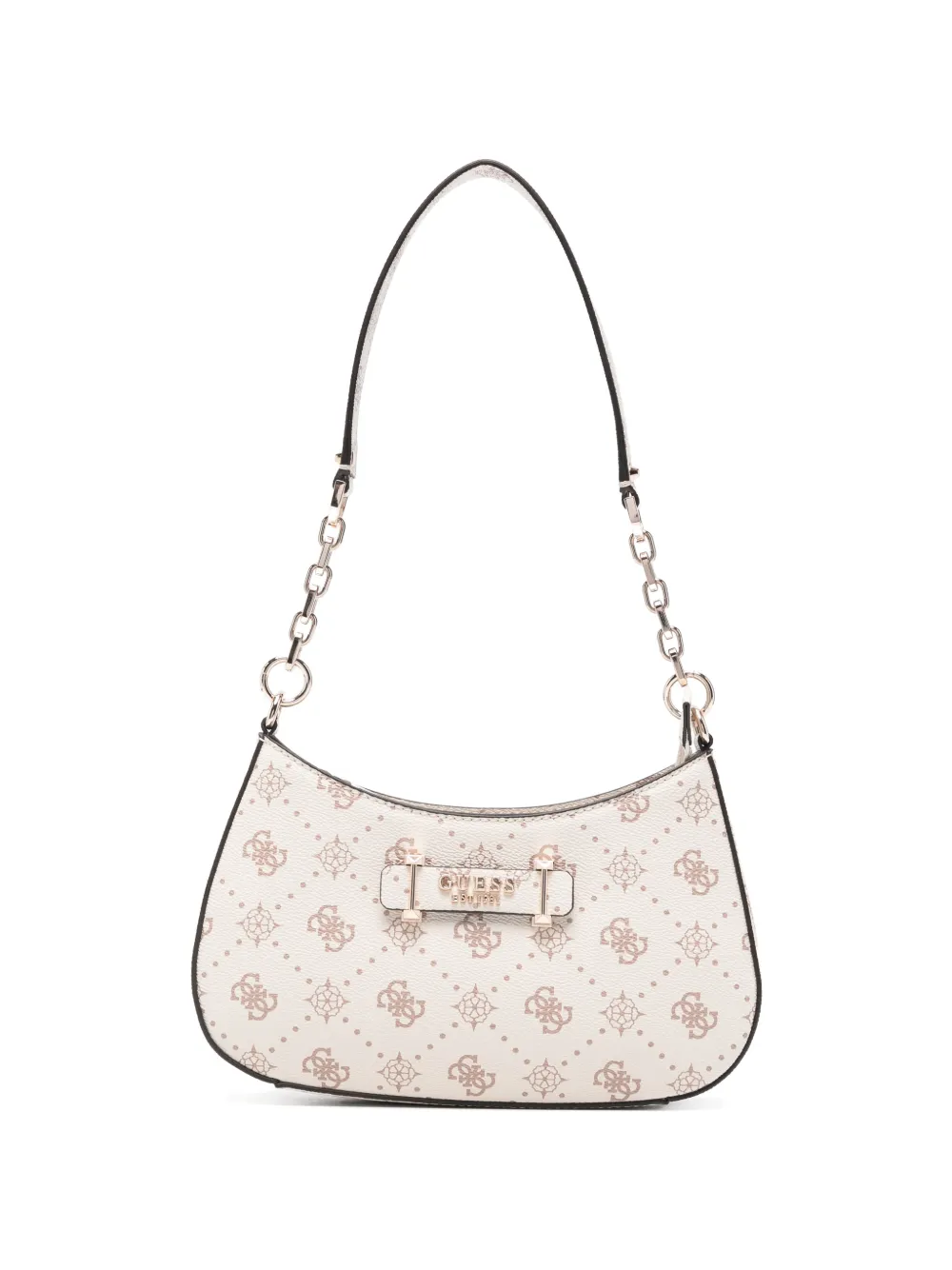 GUESS USA Borsa a spalla Carrie con logo e catena - Toni neutri