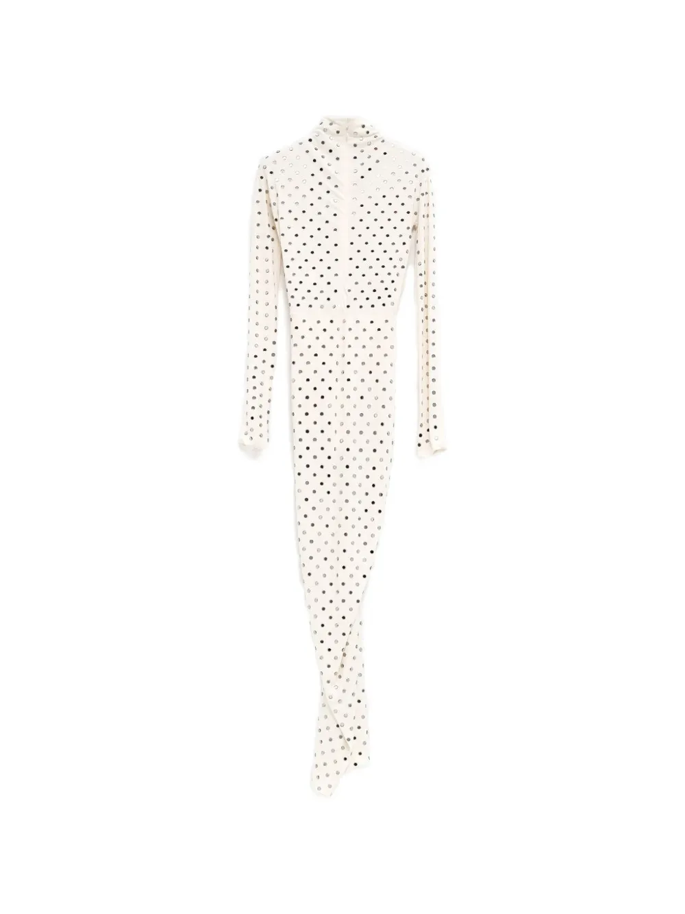 Stud-Embellished Draped Maxi Dress