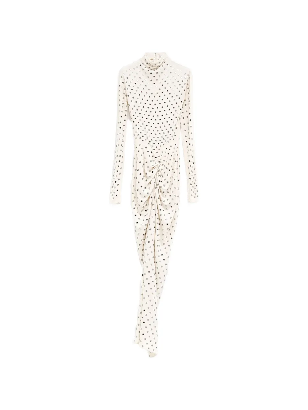 Stud-Embellished Draped Maxi Dress