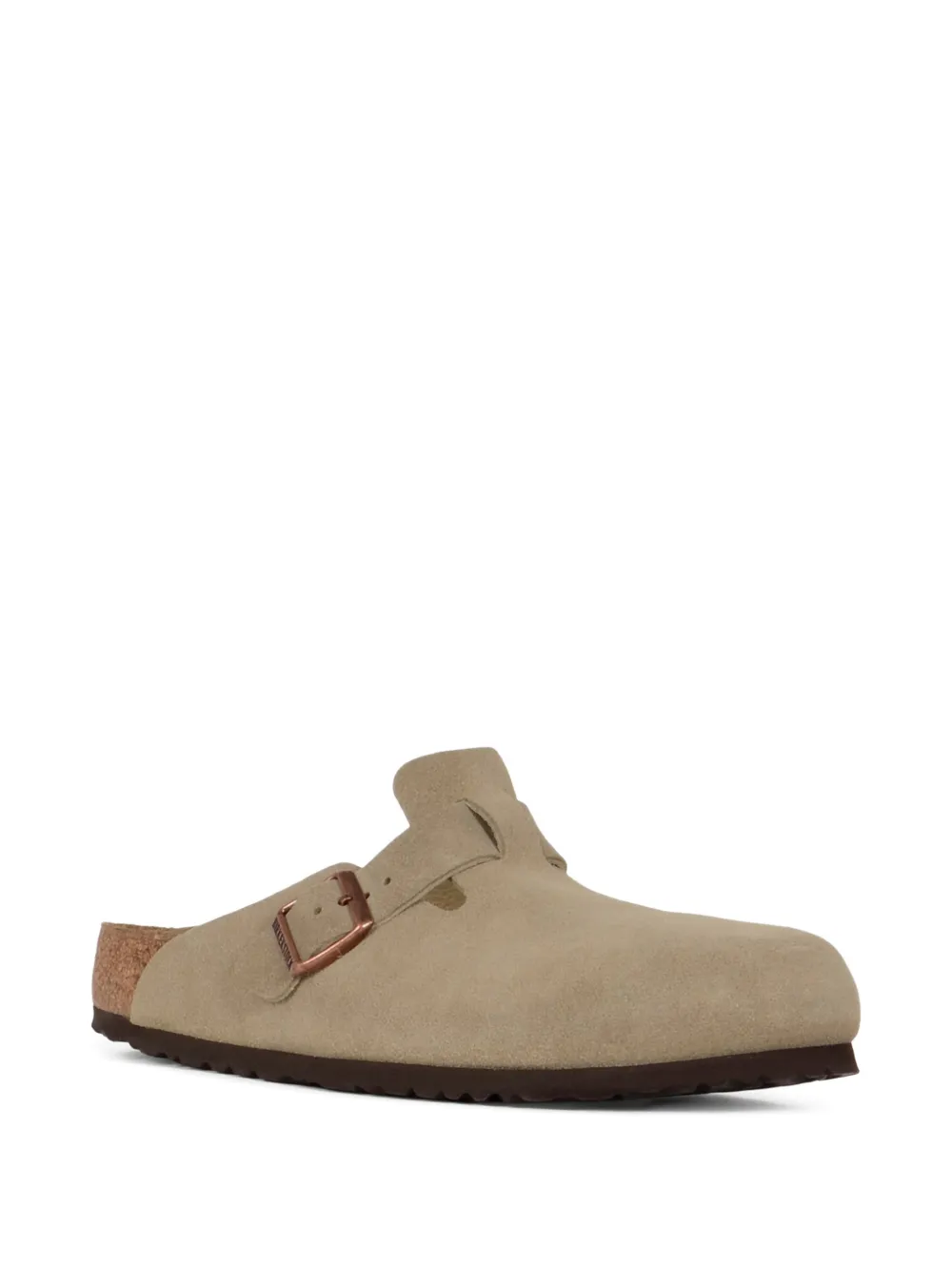 Birkenstock Boston slippers met gesp Beige