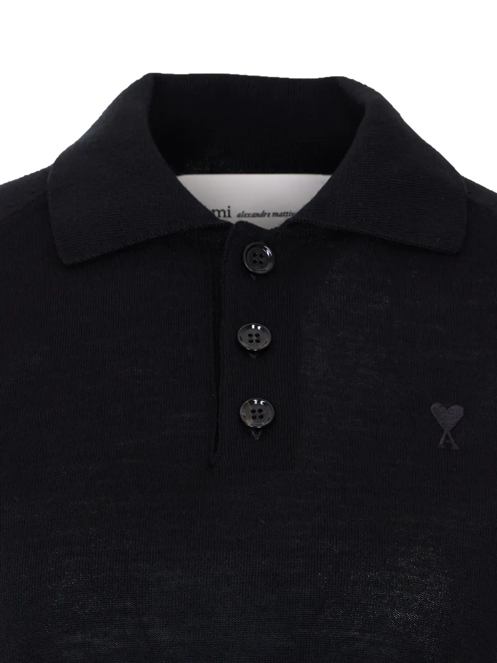 AMI Paris Poloshirt met knopen Zwart
