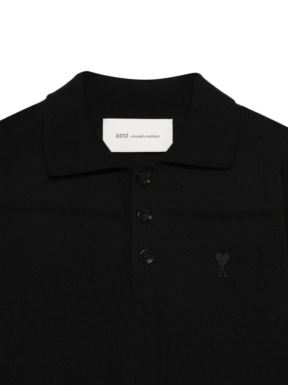 AMI Paris Poloshirt met knopen Zwart