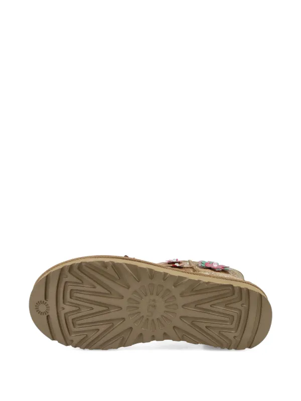 UGG Mini Meadow Embroidery Floral Appliqué Ankle Boots | Brown UGG Mini Meadow Embroidery Floral Appliqué Ankle Boots | Brown