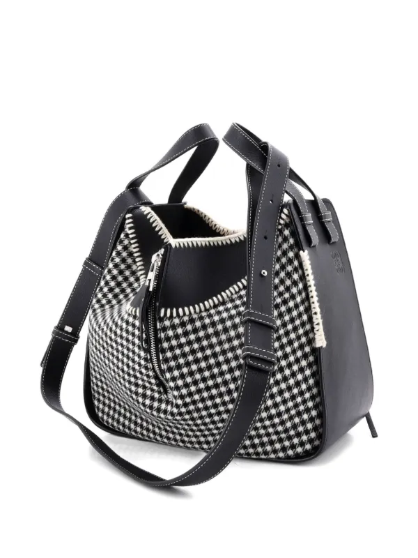 【LOEWE】チェック柄ケース Loewe Pre-Owned Hammock Bag Leather And Tweed Small Satchel