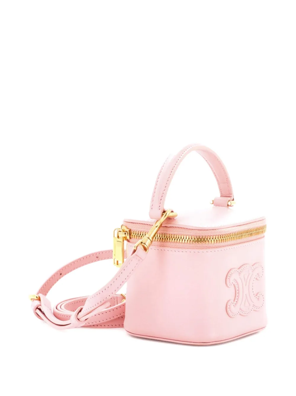 Cuir Top Handle Vanity Case Leather Mini Satchel