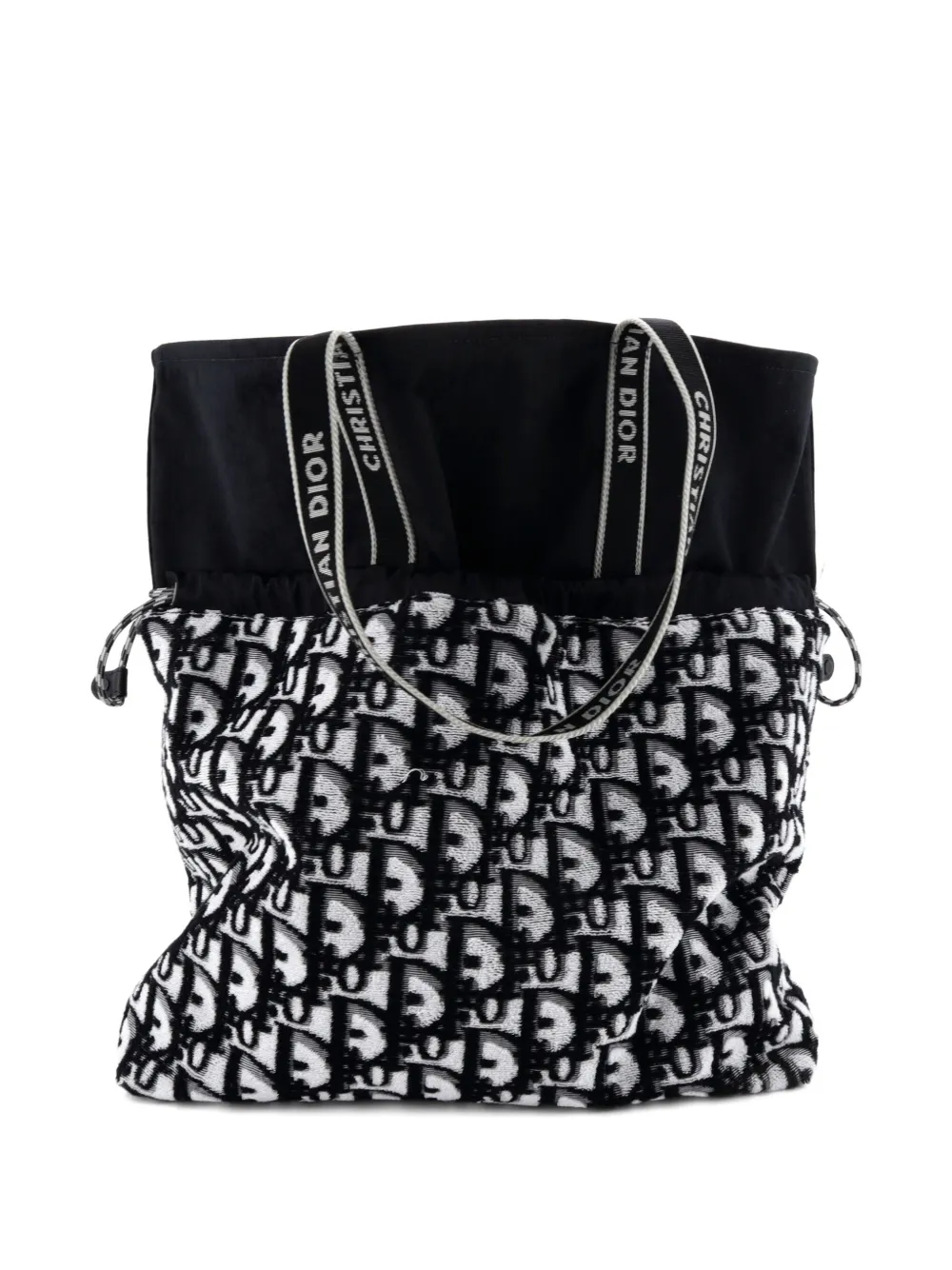 Reversible Oblique Terry Cotton And Oblique Technical Nylon Tote Bag