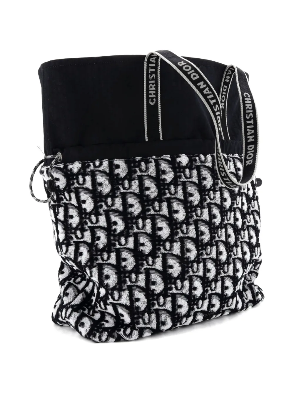 Reversible Oblique Terry Cotton And Oblique Technical Nylon Tote Bag