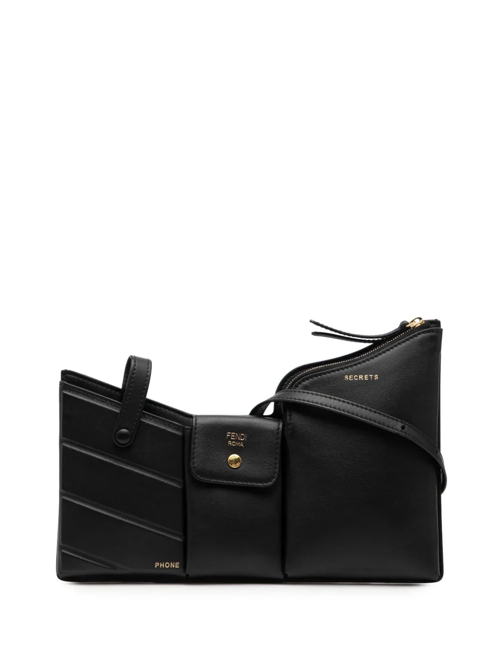 Fendi Pre-Owned Borsa a tracolla mini in pelle con tasche 2010-2026 - Nero