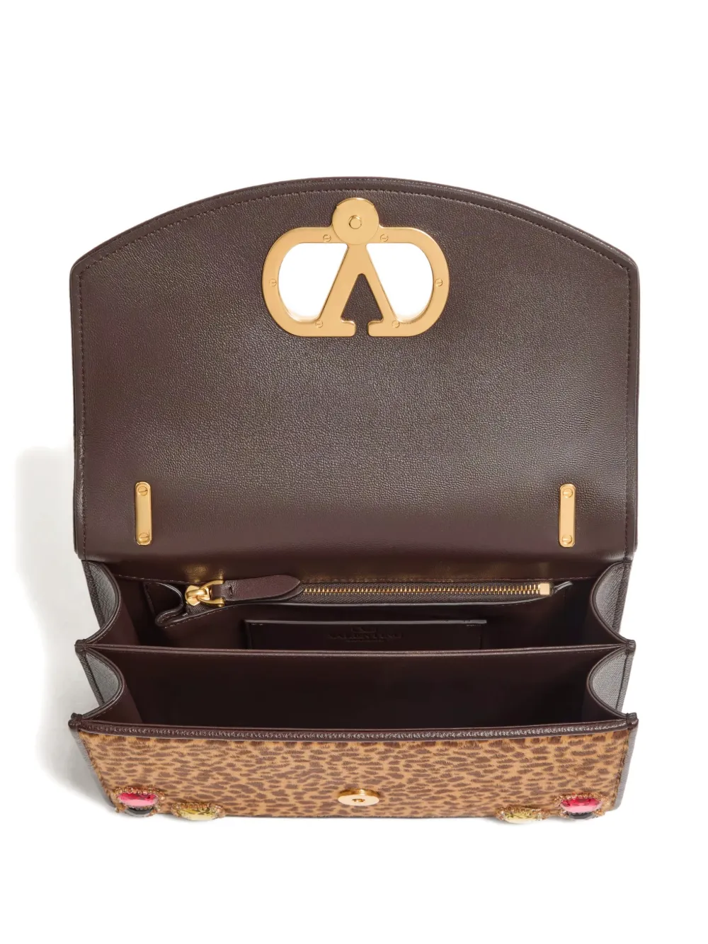 Valentino Garavani Vain schoudertas met kettinghengsel Bruin