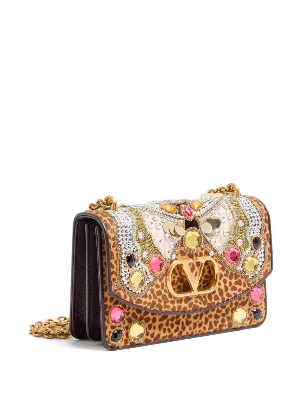 Valentino Garavani Vain schoudertas met kettinghengsel Bruin