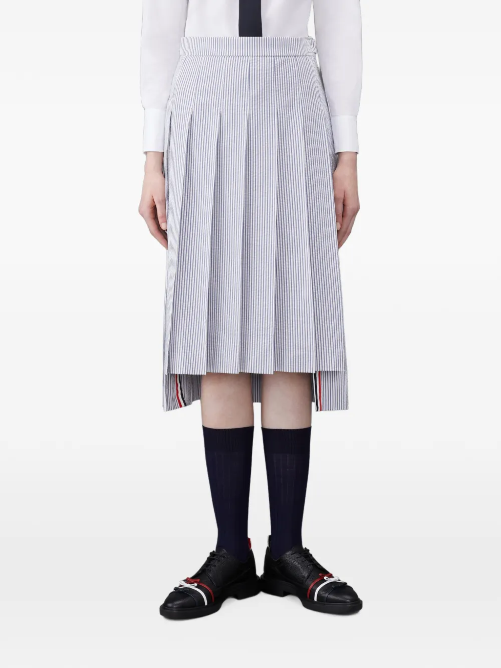 Thom Browne pleated midi skirt - Bianco
