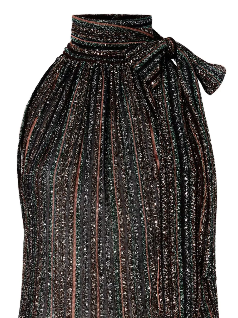  Missoni Tie-neck Striped Top - Black 