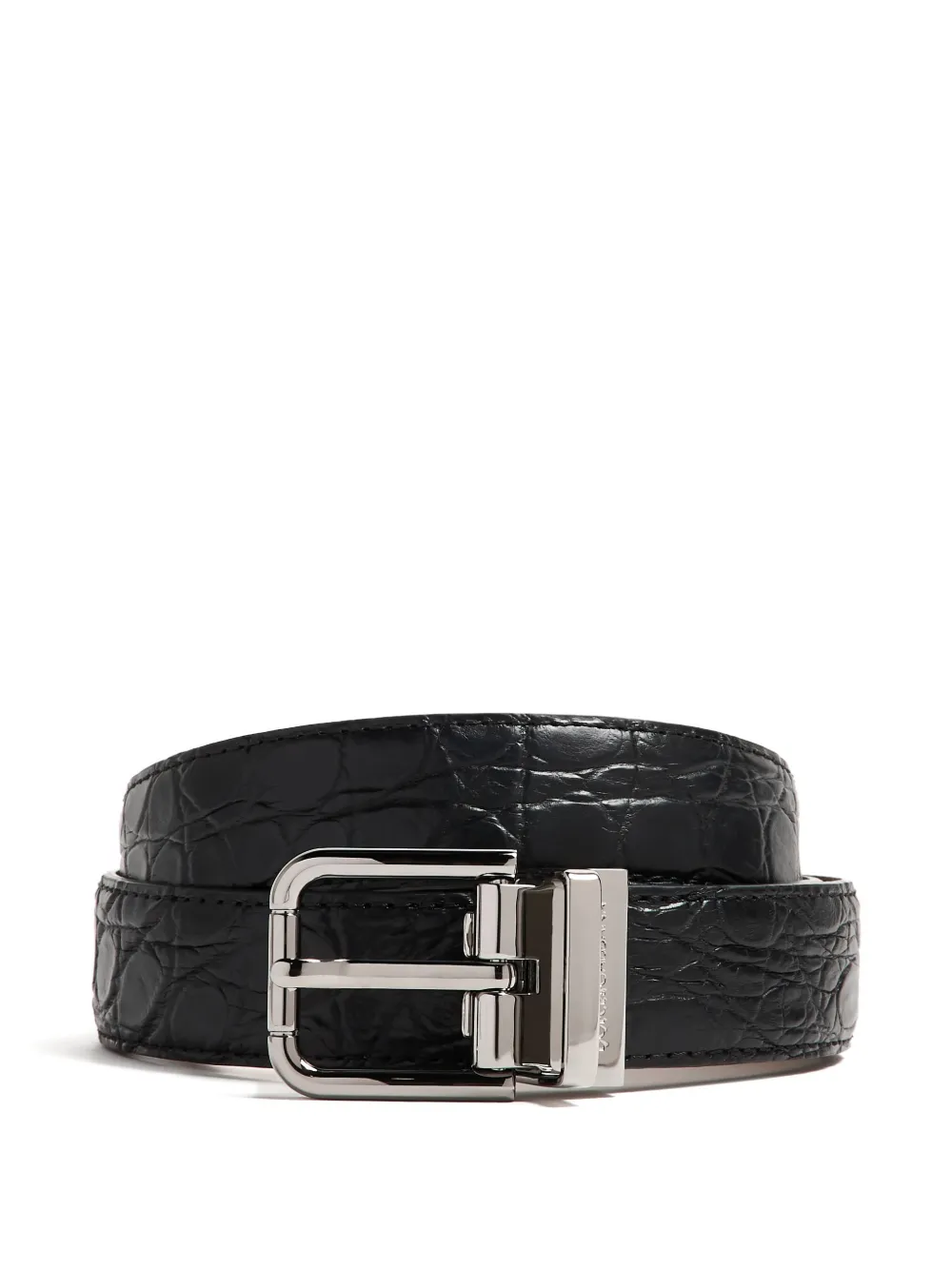 Dolce & Gabbana crocodile-effect buckle belt - Nero