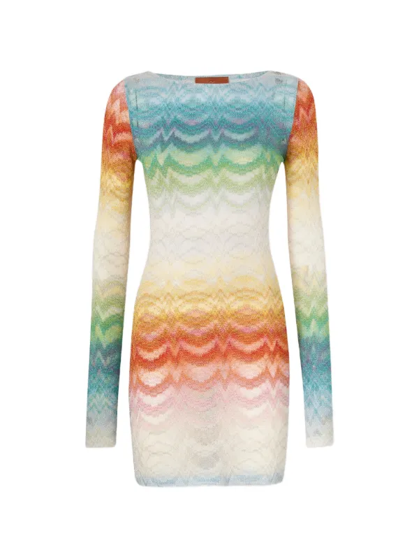 Missoni Long-sleeve Mini Dress in White