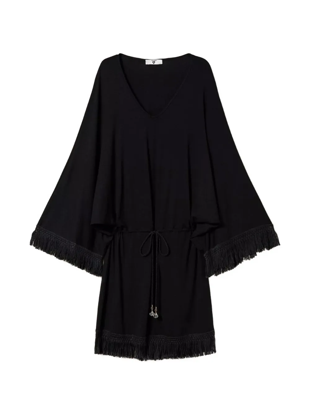 TWINSET Kaftan mit Fransen - Schwarz