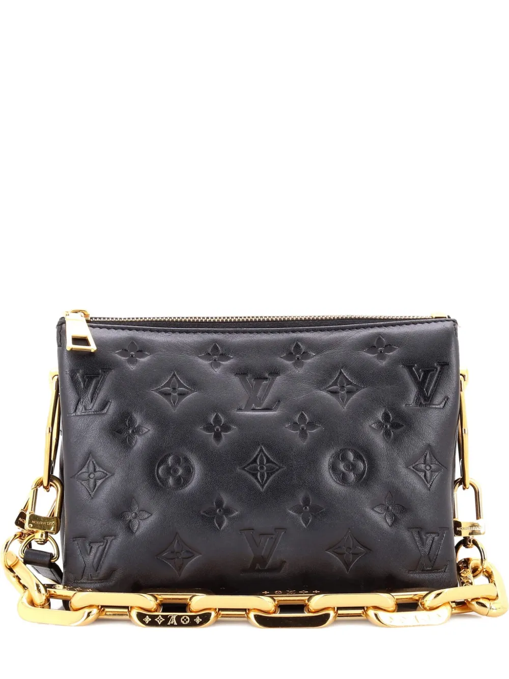 Louis Vuitton Pre-Owned Borsa a tracolla Coussin Bag BB in pelle di agnello goffrata con monogramma - Blu