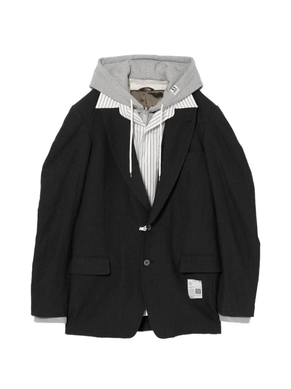 Maison MIHARA YASUHIRO Gestreifte Kapuzenjacke - Schwarz