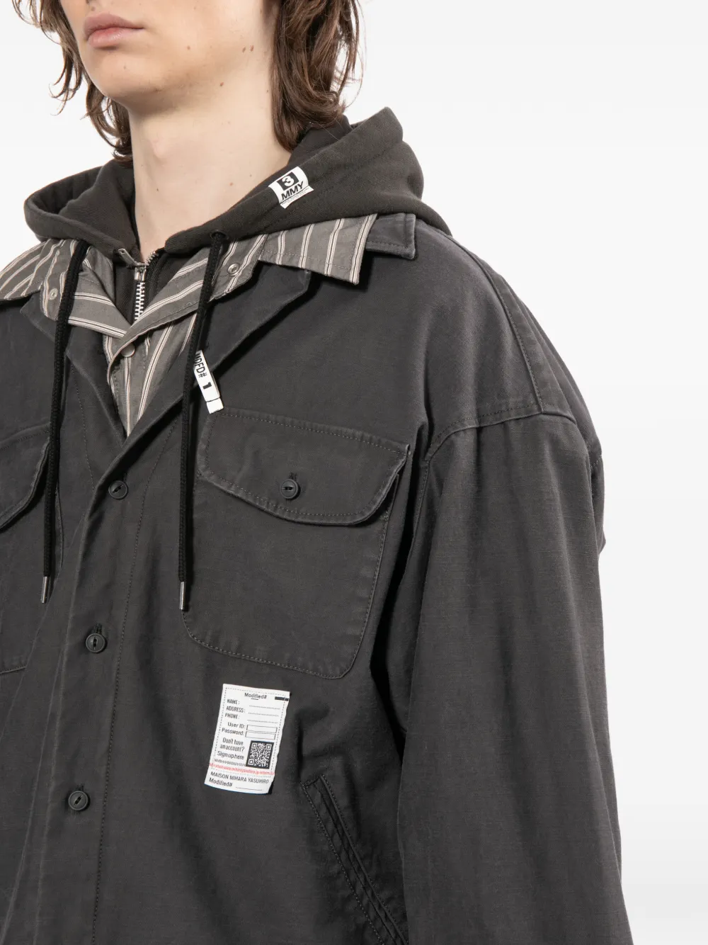 Maison MIHARA YASUHIRO Gestreept jack Zwart