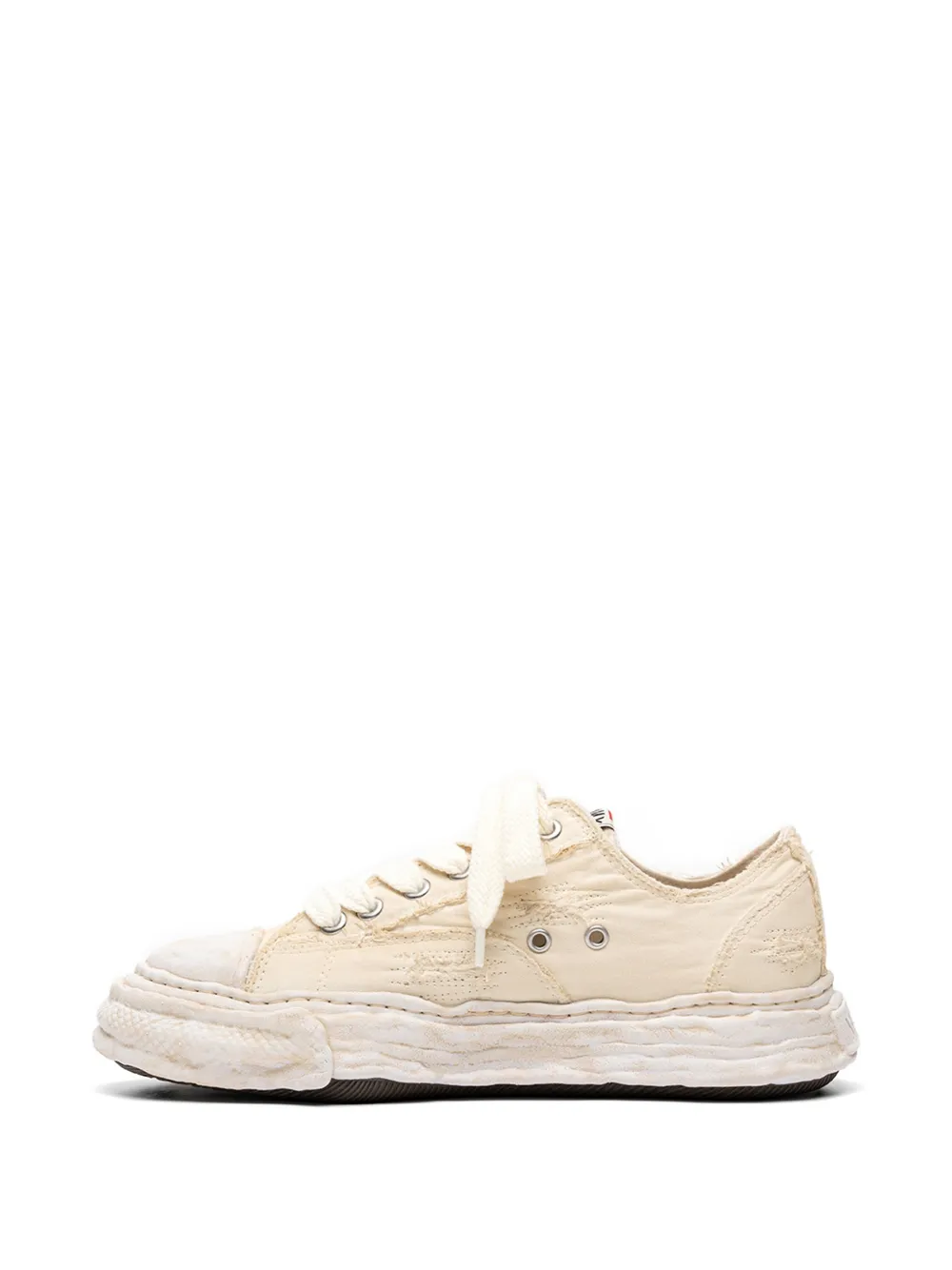 Maison MIHARA YASUHIRO Peterson23 gerafelde sneakers met overdye Beige