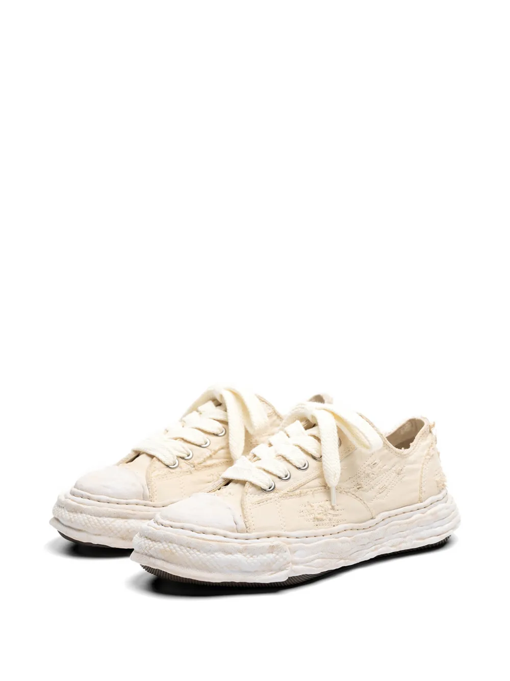 Maison MIHARA YASUHIRO Peterson23 gerafelde sneakers met overdye Beige