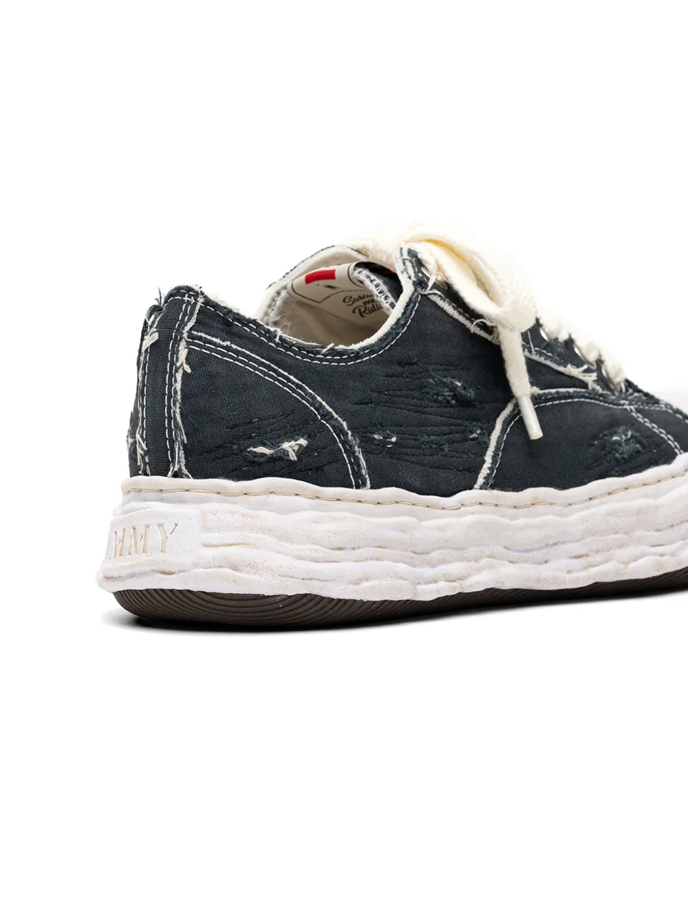 Maison MIHARA YASUHIRO Peterson23 ripped sole low-top sneakers Zwart