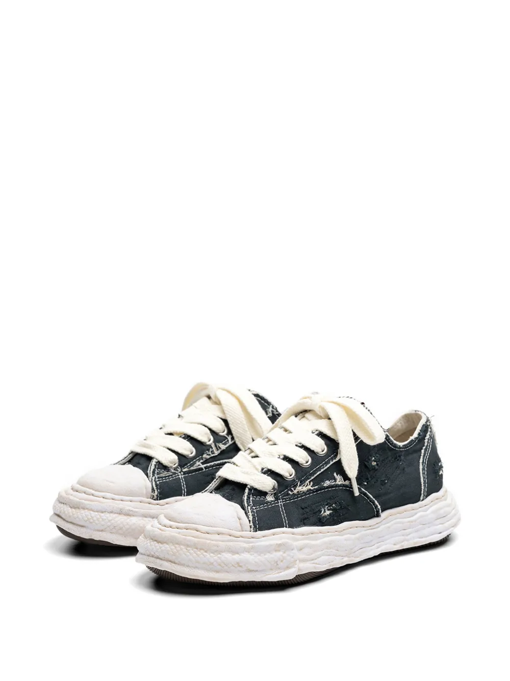 Maison MIHARA YASUHIRO Peterson23 ripped sole low-top sneakers Zwart