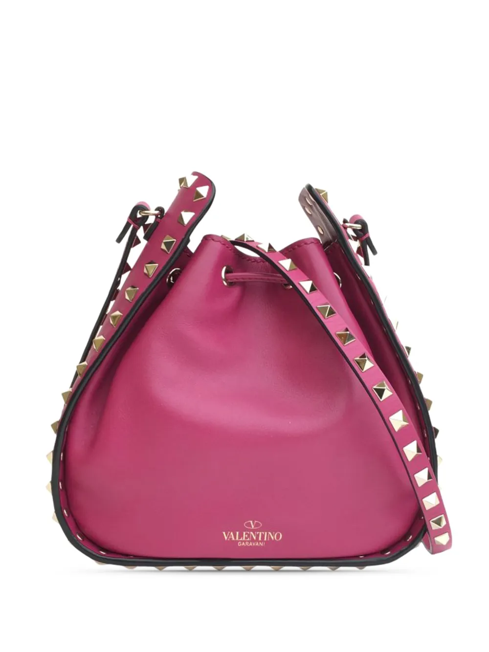 Valentino Garavani Pre-Owned 2018-2025 Small Leather Rockstud bucket bag - Rosa