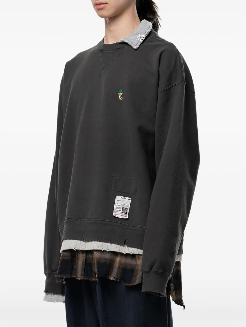Maison MIHARA YASUHIRO Gelaagde sweater met print Grijs