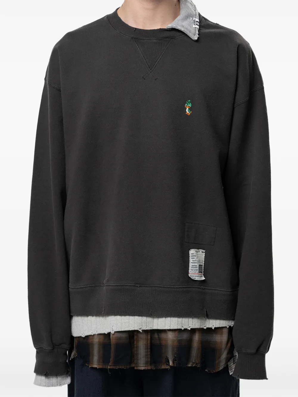 Maison MIHARA YASUHIRO Gelaagde sweater met print Grijs