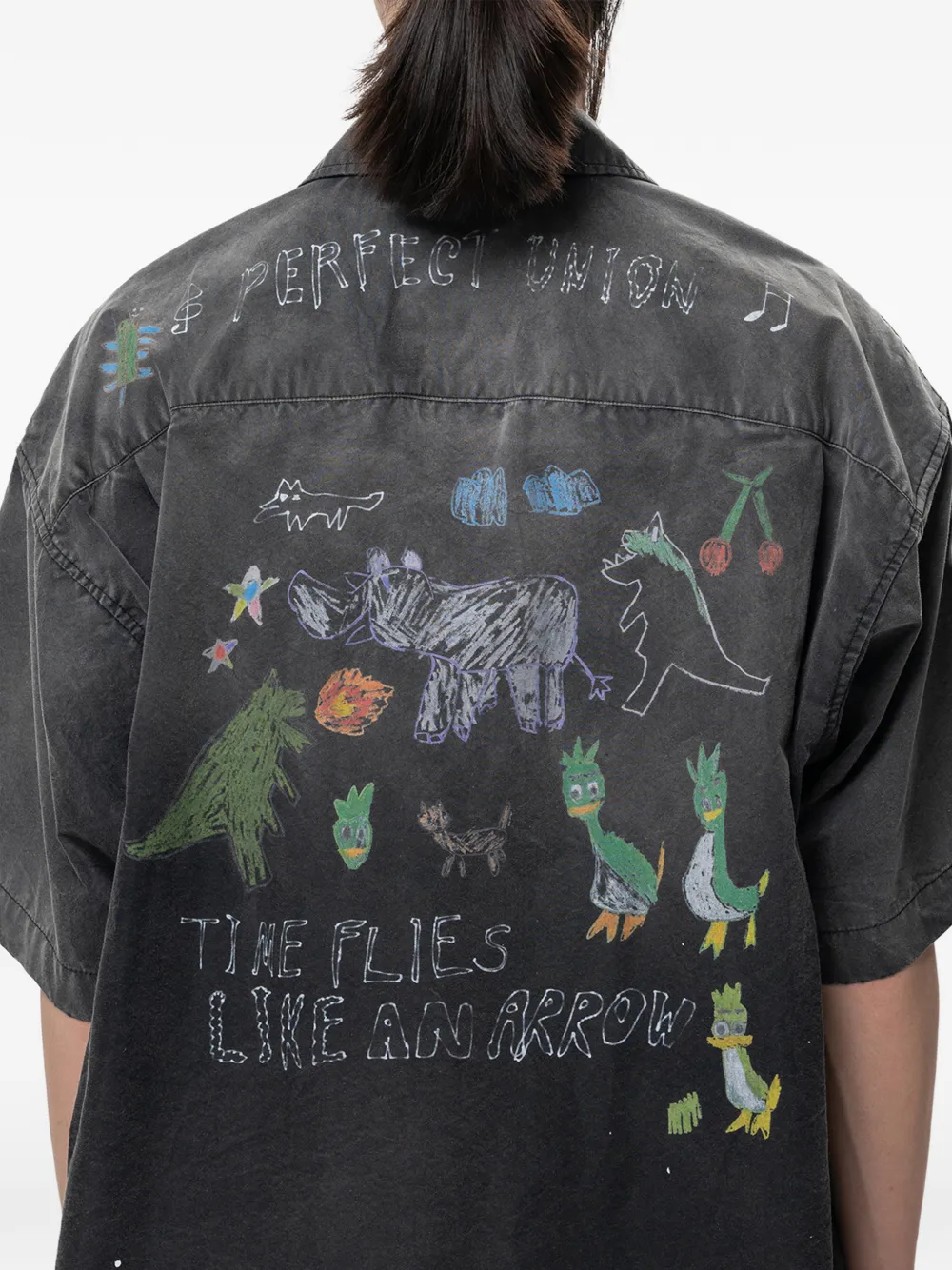 Maison MIHARA YASUHIRO Overhemd met print Zwart