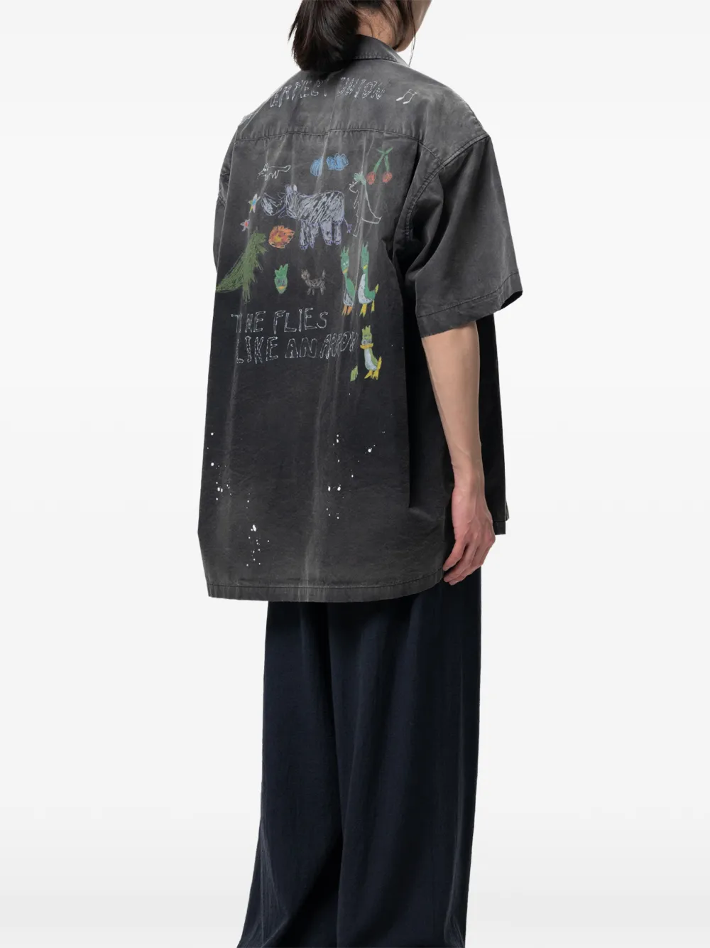 Maison MIHARA YASUHIRO Overhemd met print Zwart