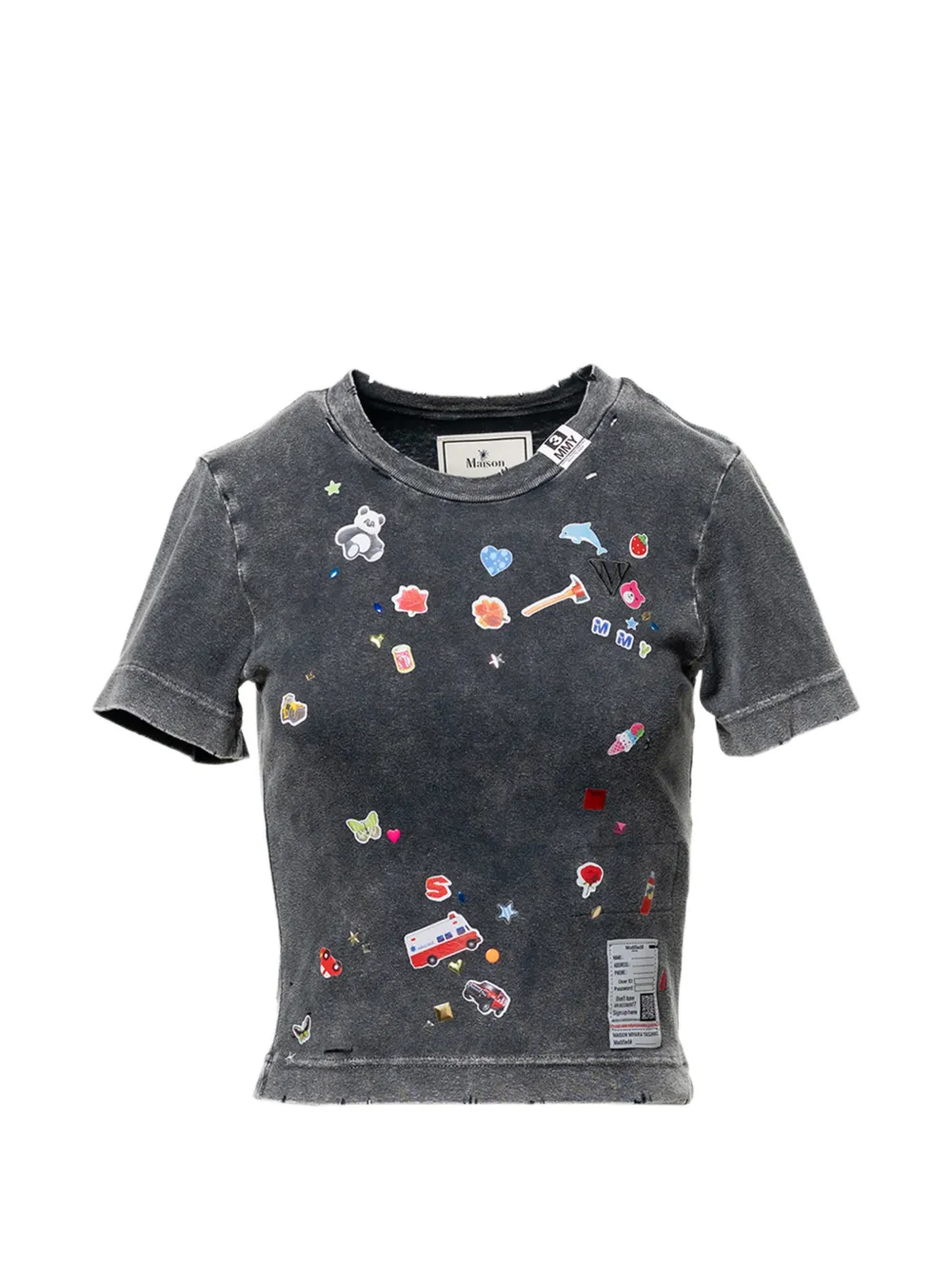 Maison MIHARA YASUHIRO sticker-print T-shirt - Grigio