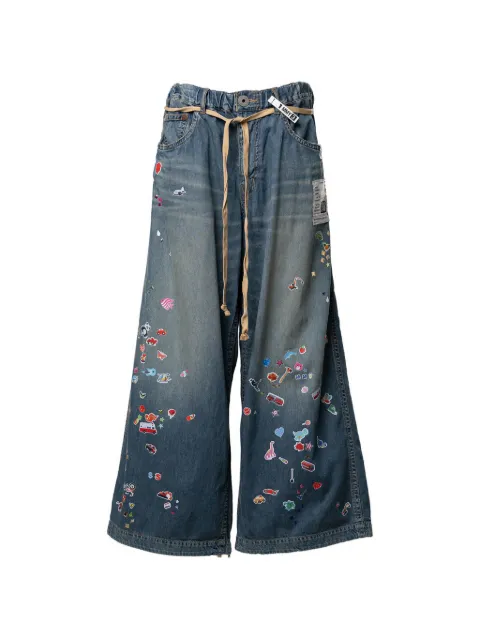 Maison MIHARA YASUHIRO jeans con estampado Kids Sticker