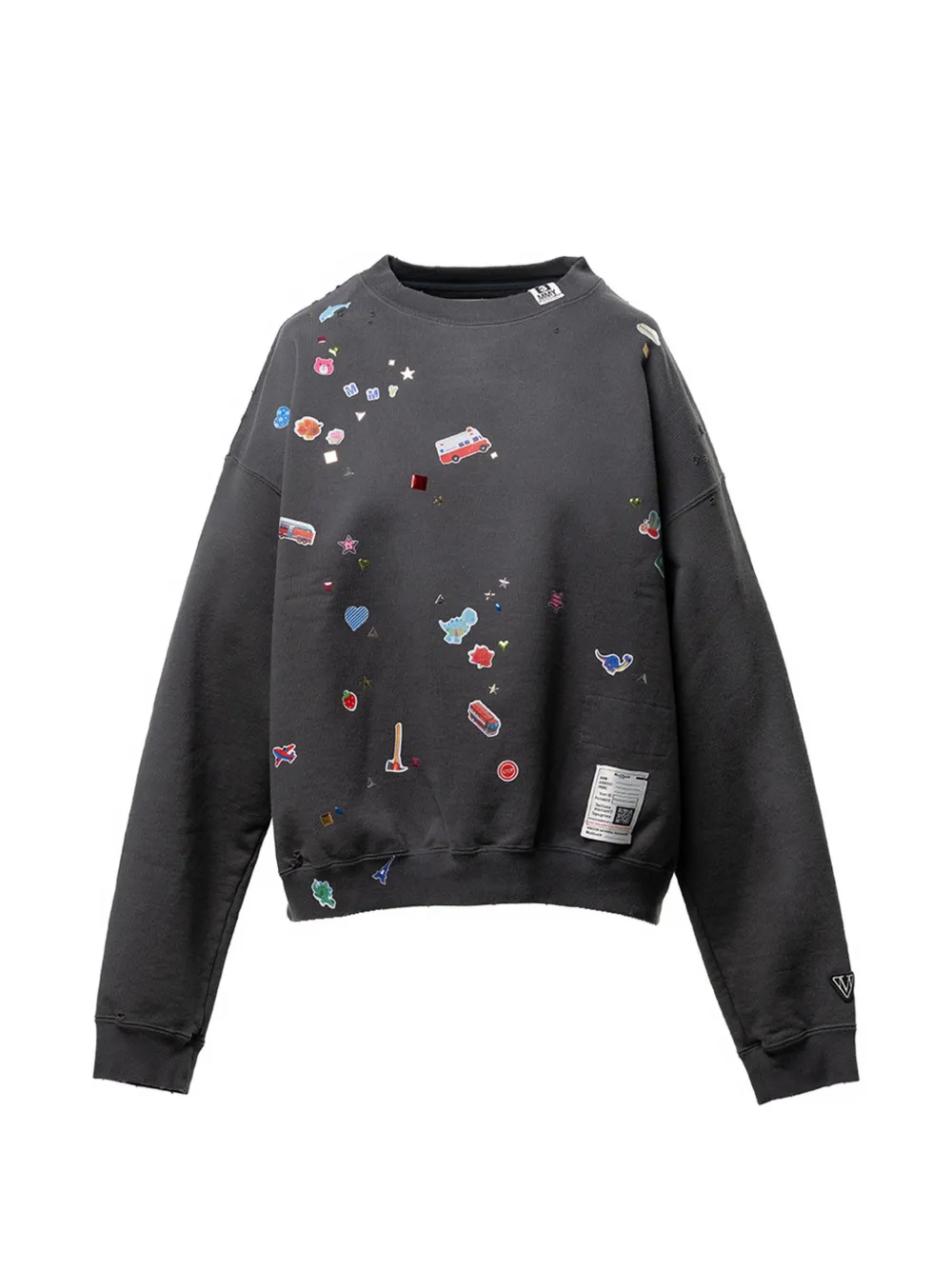 Maison MIHARA YASUHIRO sticker-detail sweatshirt - Grau