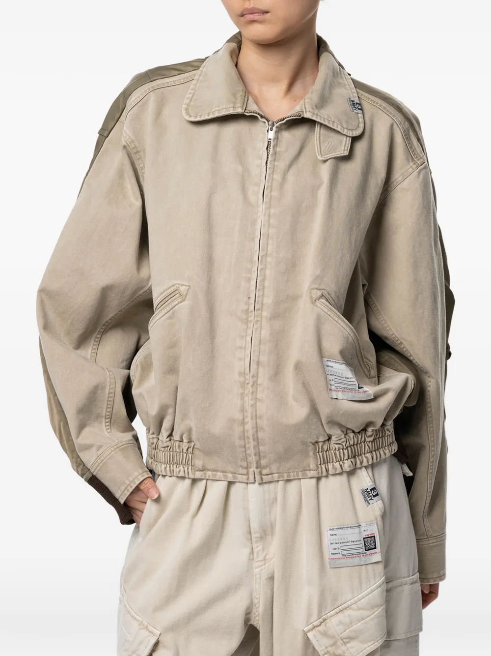  Maison Mihara Yasuhiro Panelled Zipped Jacket - Neutrals 