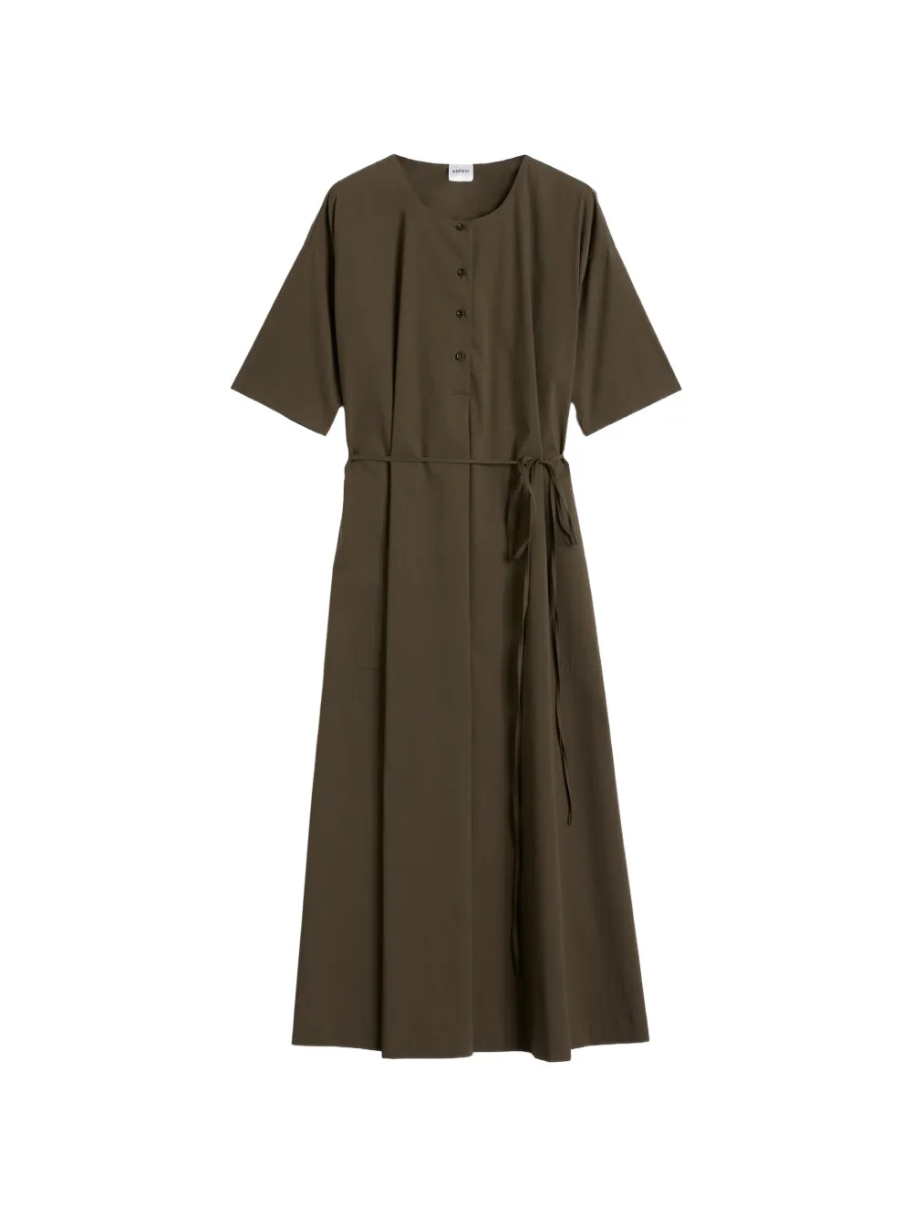 ASPESI Chemisier midi con nodo in vita - Verde