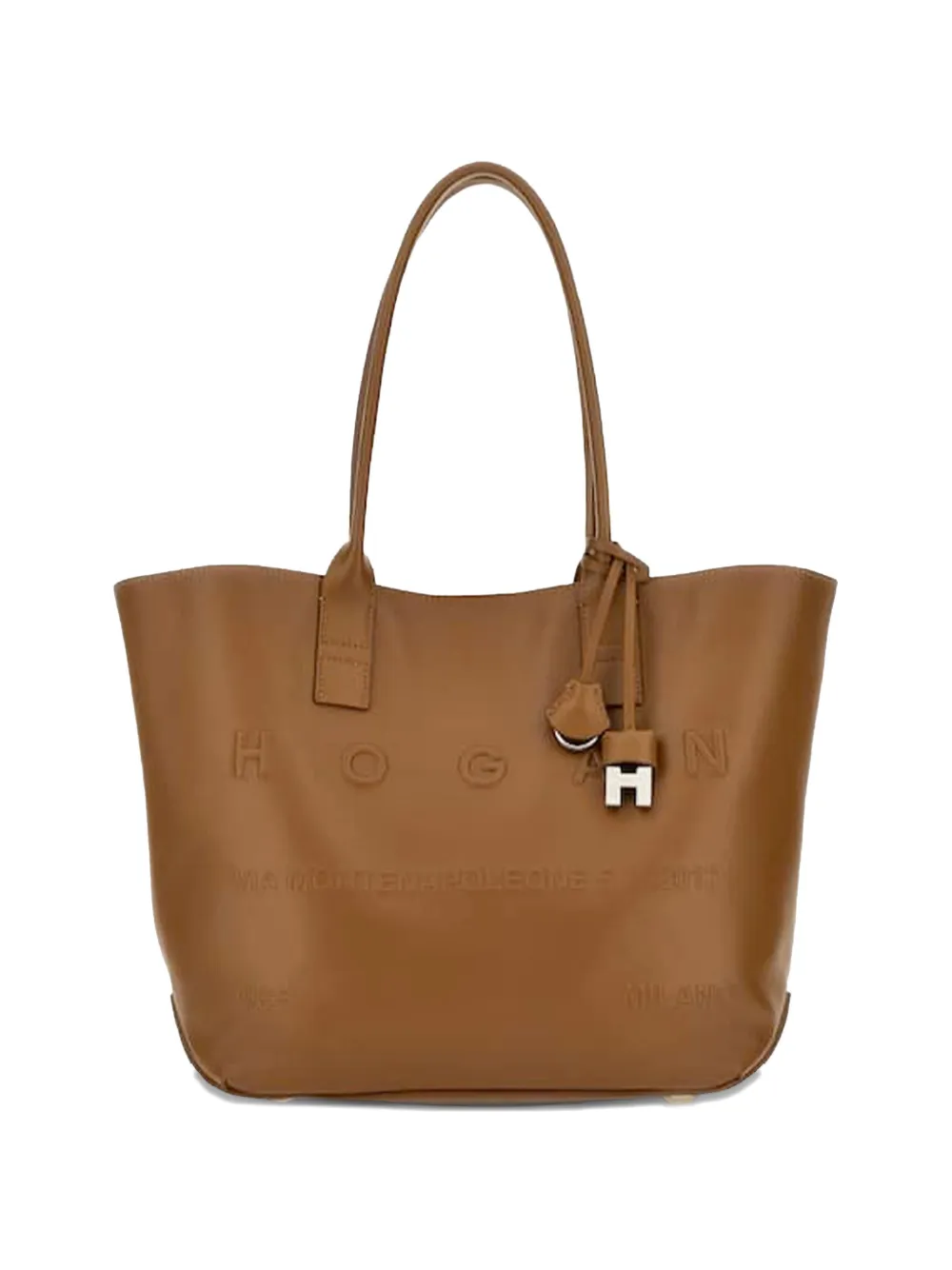 Hogan small Address leather tote bag - Marrone