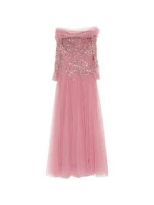 strapless open back dress Bella Pink Floral Tiered Ruffle Midi Dress