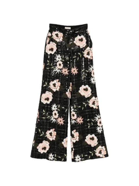 Elie Saab pantalones acampanados con bordado floral