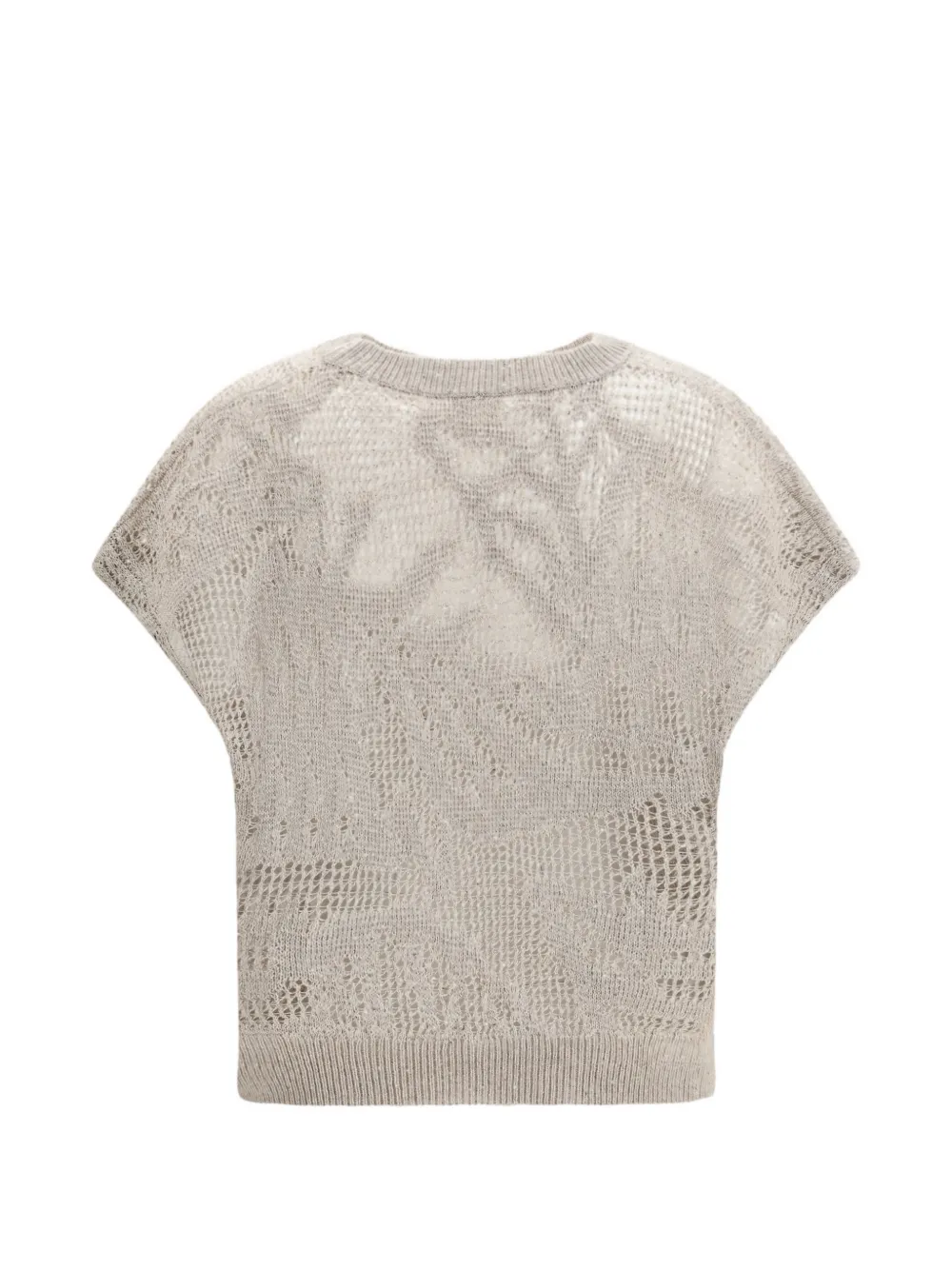  Brunello Cucinelli Short-sleeve Round-neck Sweater - Neutrals 