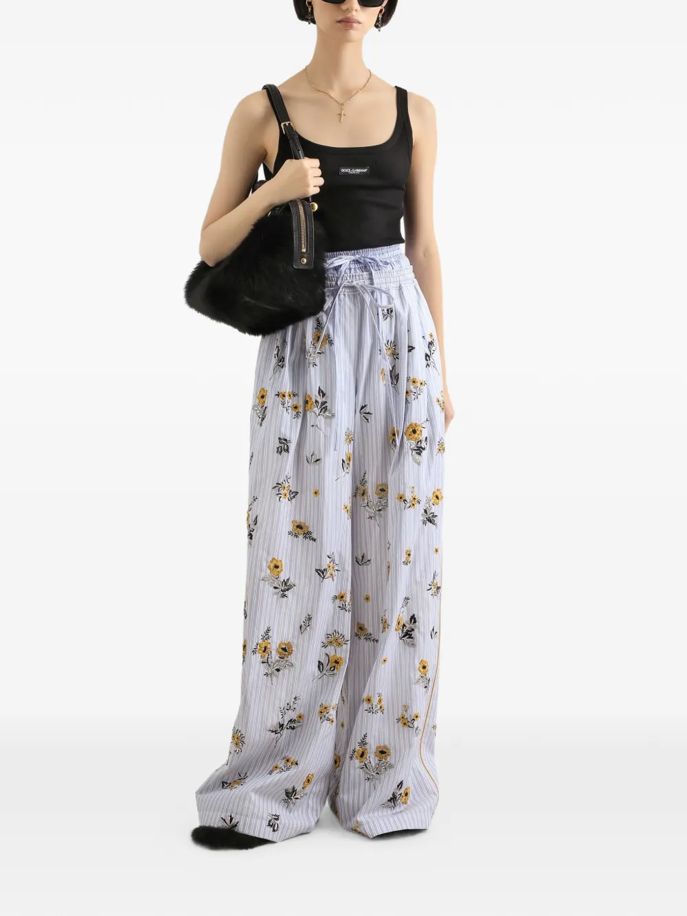 Dolce & Gabbana Geribbelde tanktop Zwart