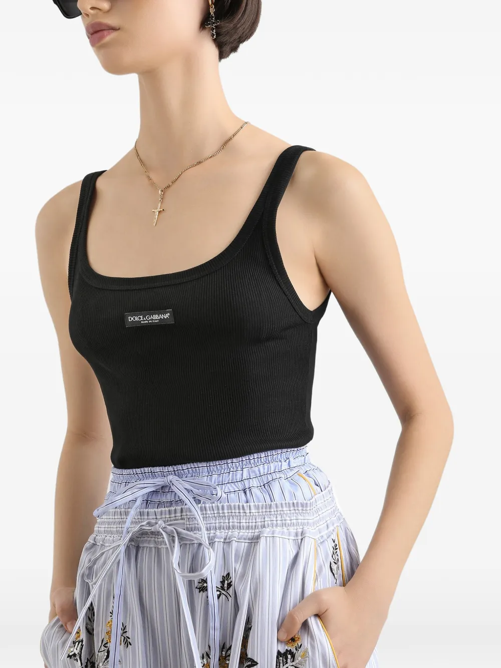 Dolce & Gabbana Geribbelde tanktop Zwart