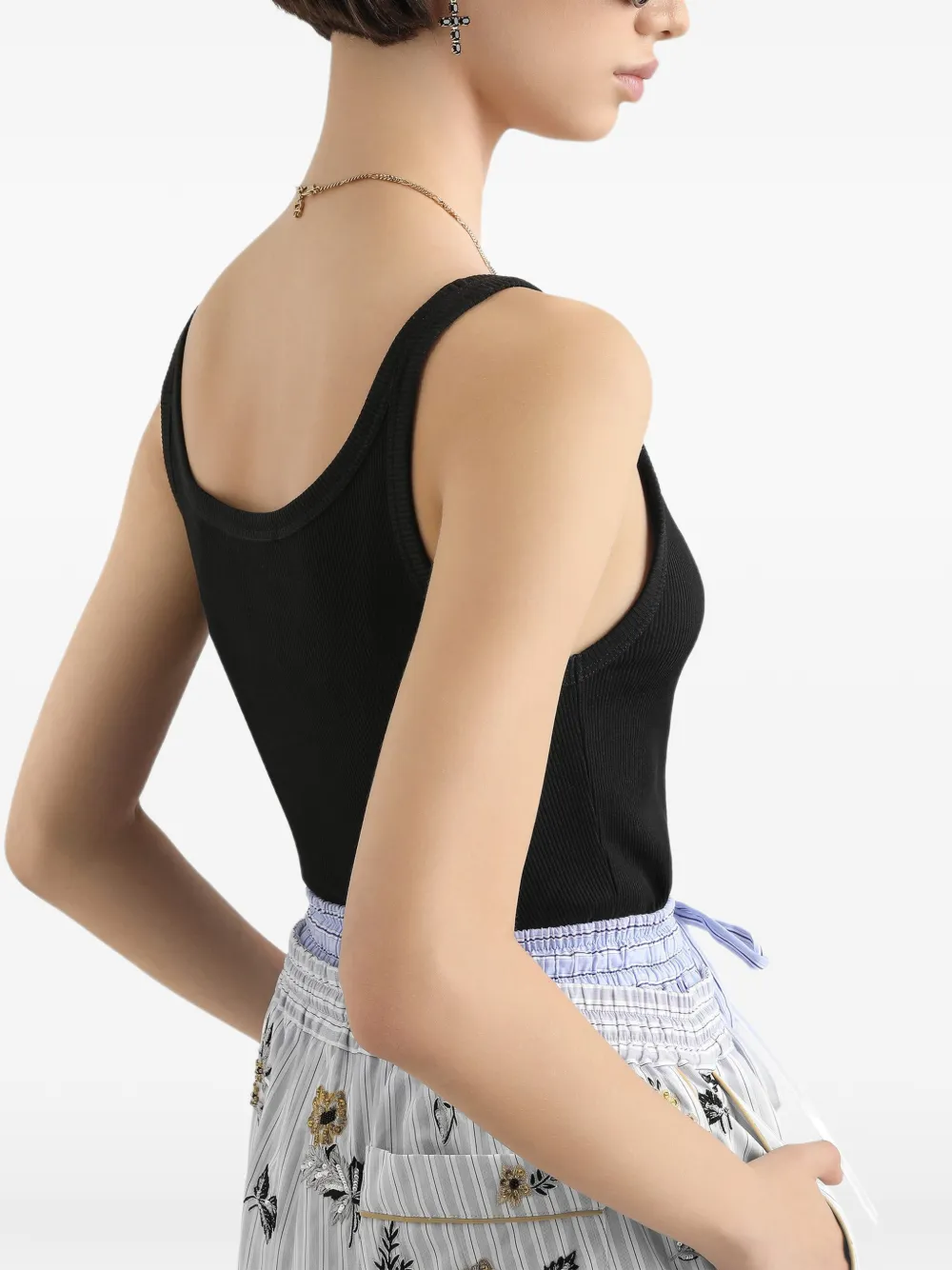 Dolce & Gabbana Geribbelde tanktop Zwart