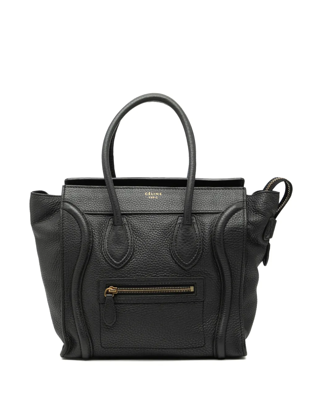Celine Pre-Owned Borsa tote Micro Luggage in pelle di vitello martellata 2011 - Nero