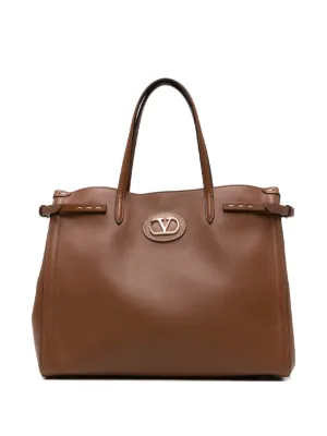 Valentino Garavani Large VLogo Tote Bag | Brown | FARFETCH