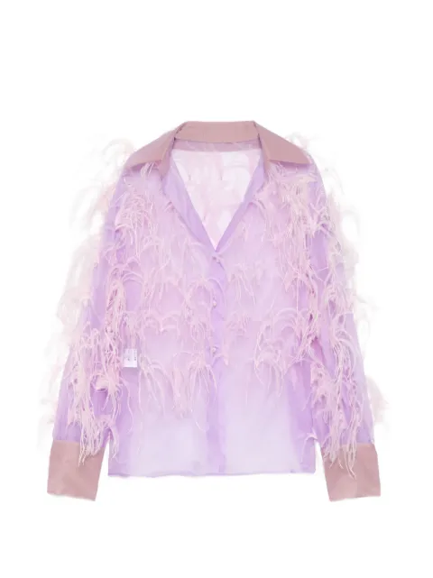 Isabel Sanchis plume embellished long sleeves shirt