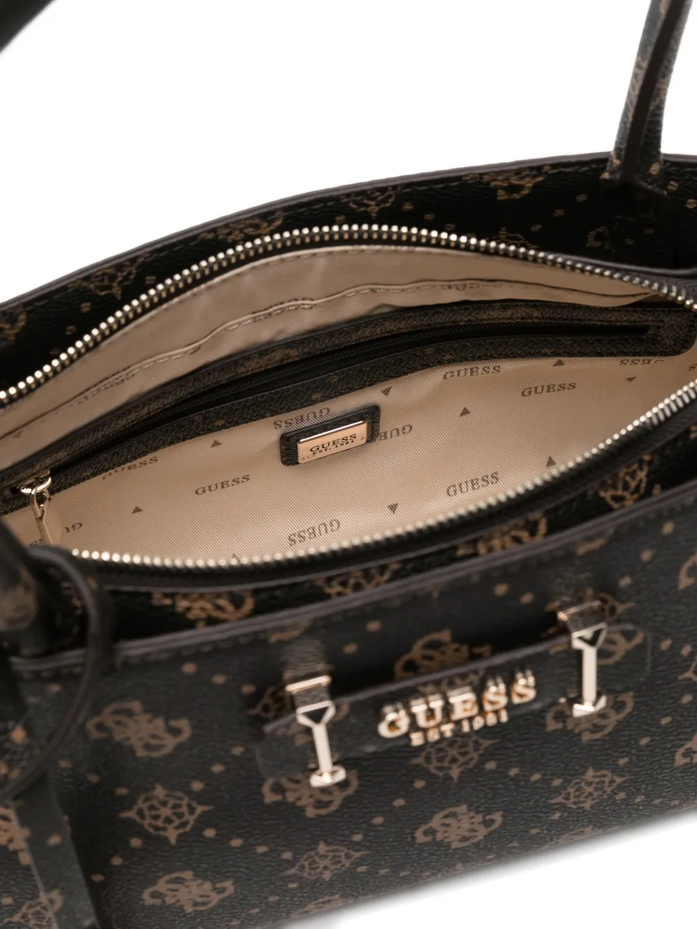 GUESS USA Carrie shopper met logobedel Bruin