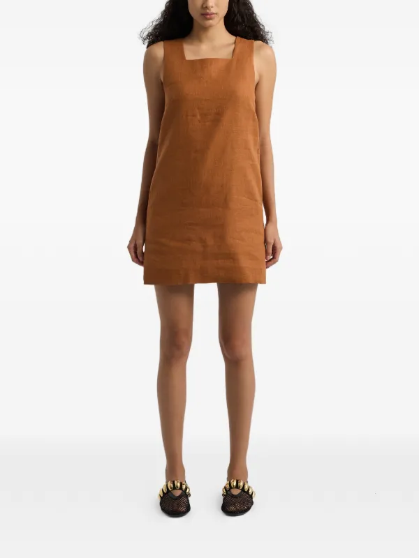 Posse square-neck Mini Dress | Brown | FARFETCH